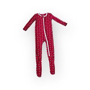Kickee Pants Bamboo Red Penguin Footie Zip Sleeper